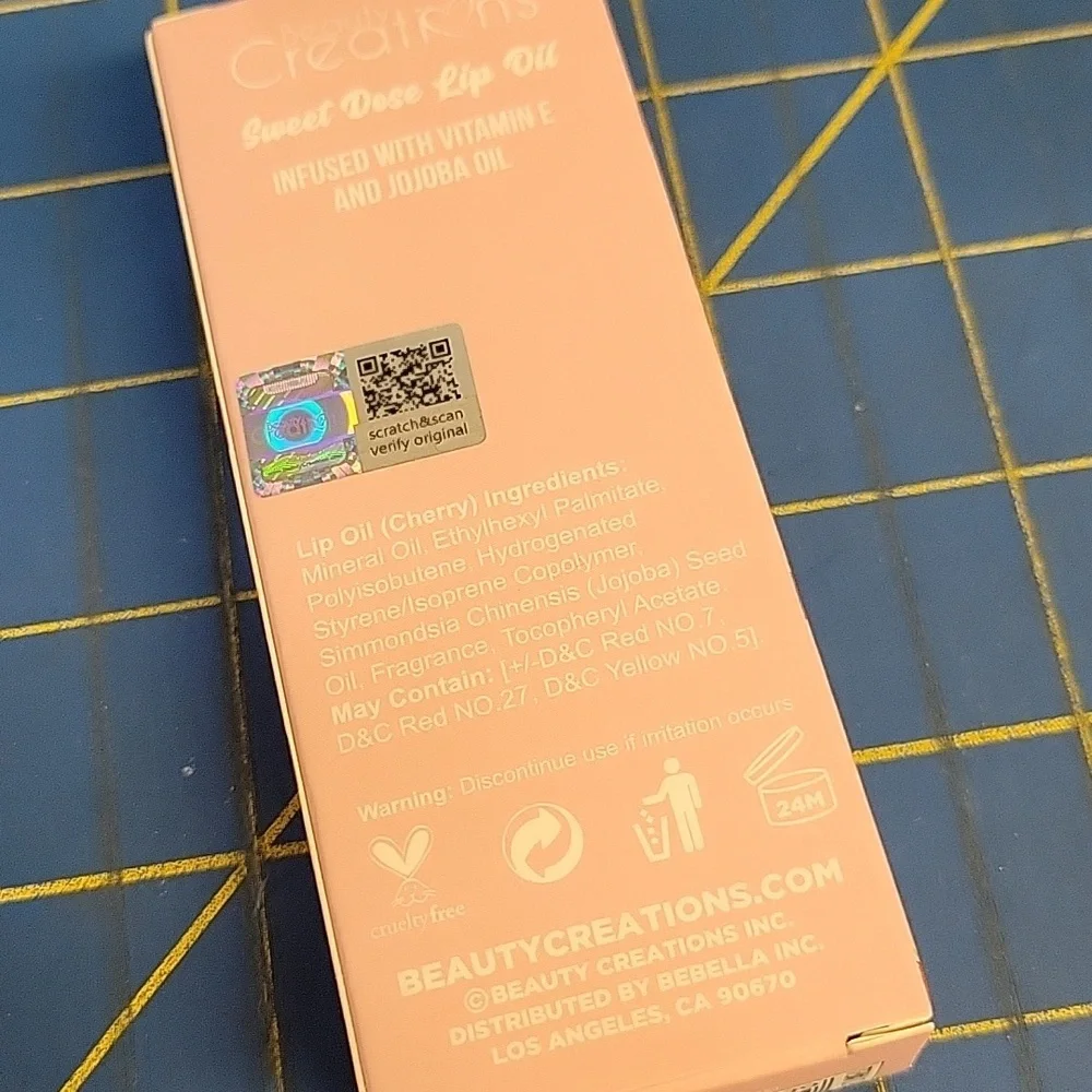 Beauty Creations Sweet Dose Lip Oil New Sealed Box - Cherry
